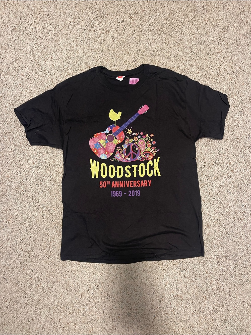 Woodstock 50th Anniversary Adult Graphic Tee - Black
